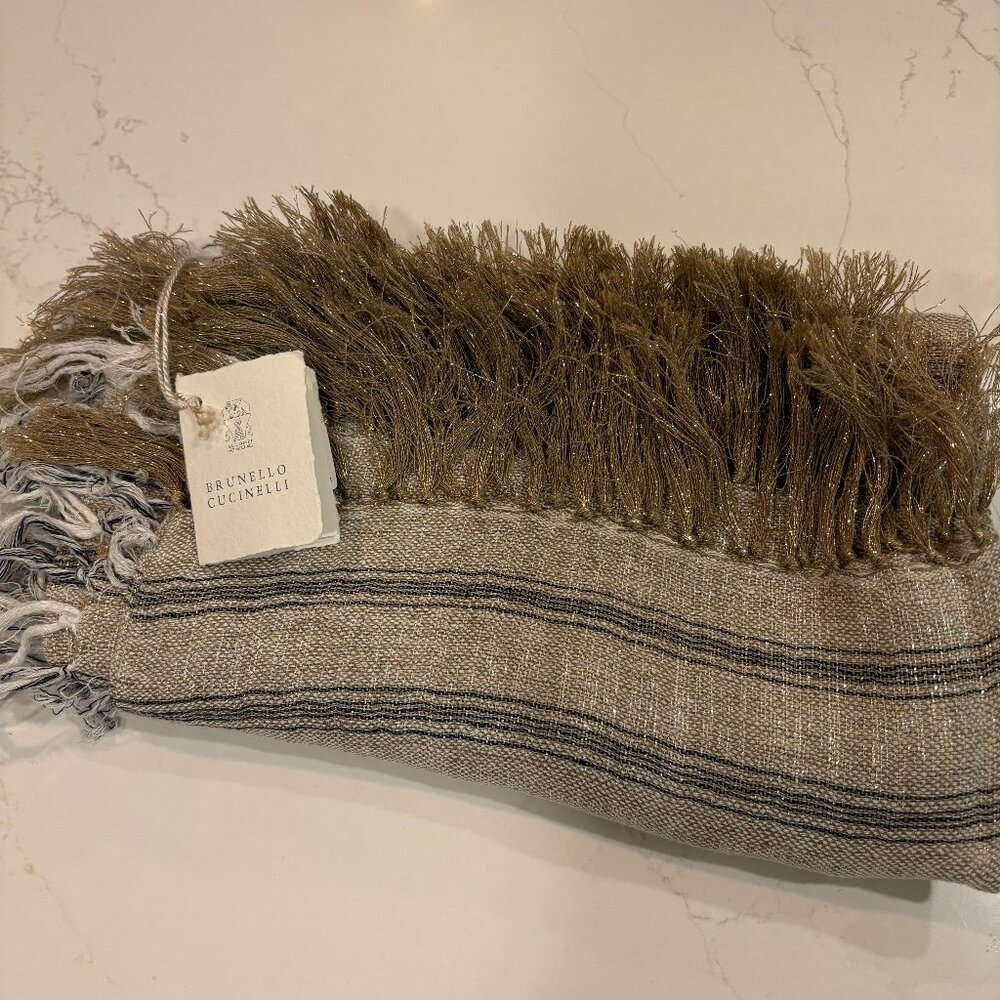 Brunello Cucinelli Monili/Metallic Large Wrap Scarf - Spring 22